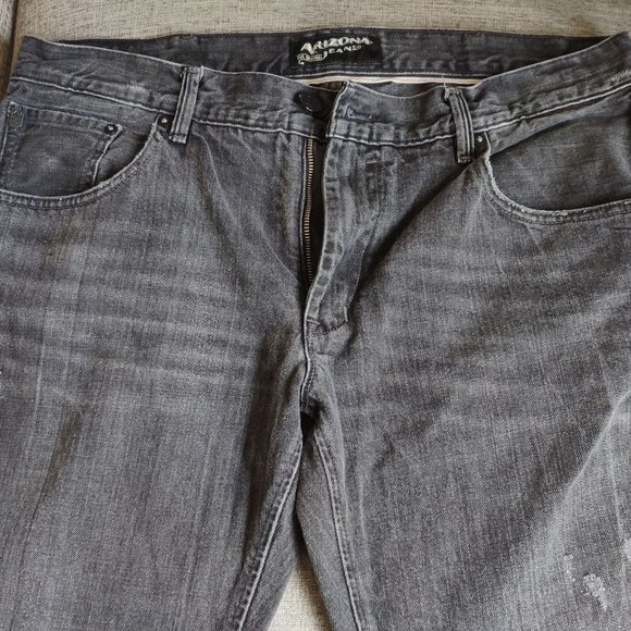 Arizona Distressed Denim Slim Straight Jeans 38x30 - Picture 3 of 7